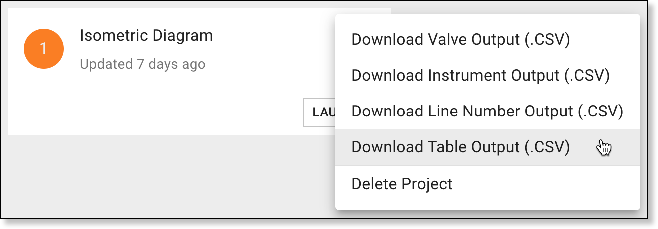 Download Table Output option